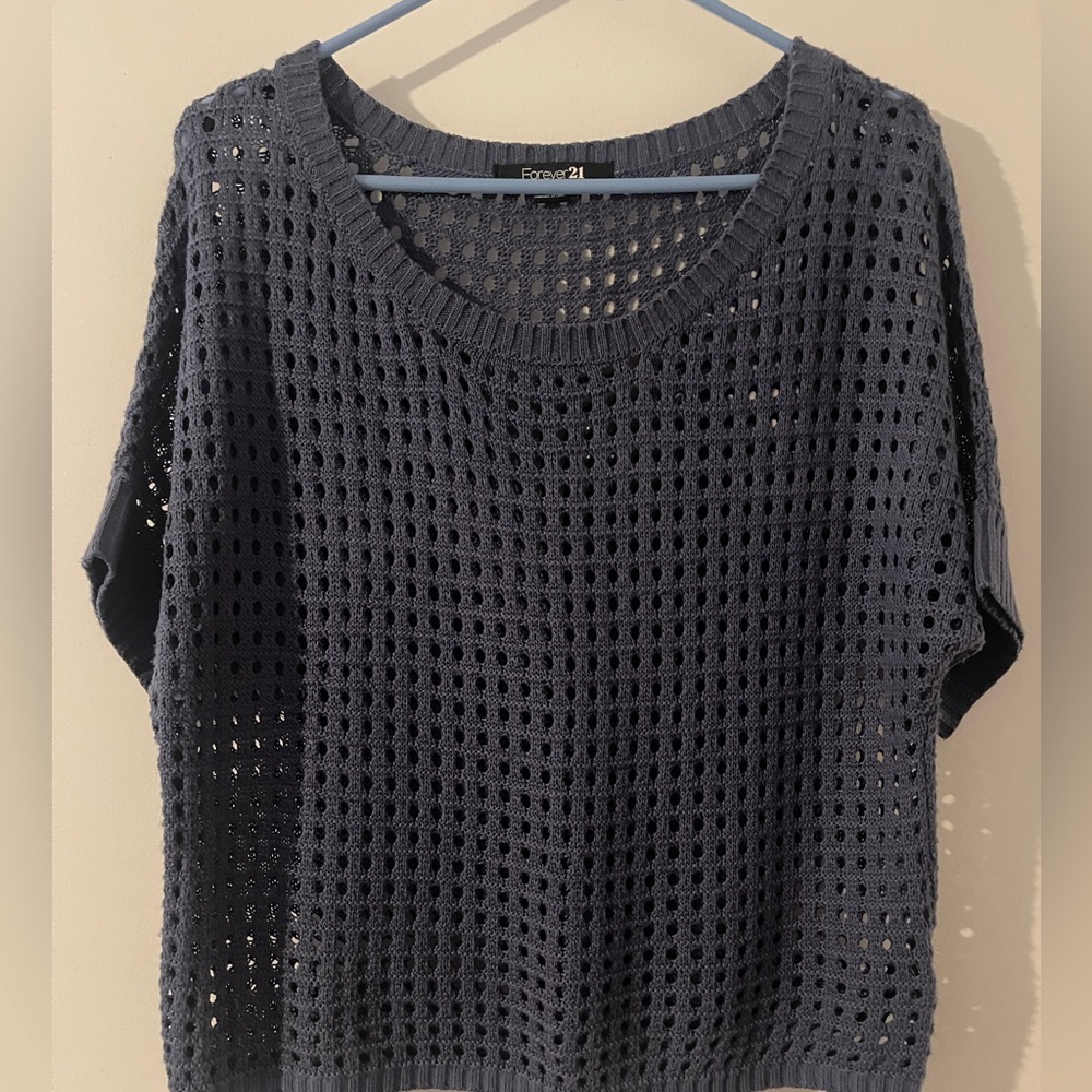 Forever 21 Blue Knit Short Sleeve